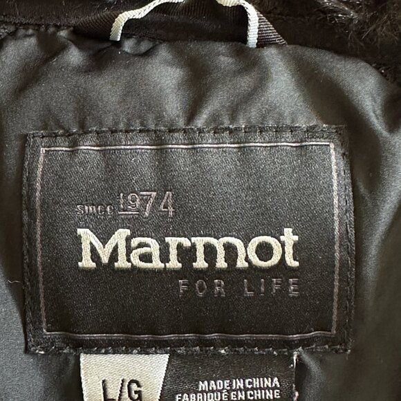 Marmot Down Coat Jacket Womens Insulated 700 Fill Full Zip Fleece Black Puffer L - Picture 3 of 12